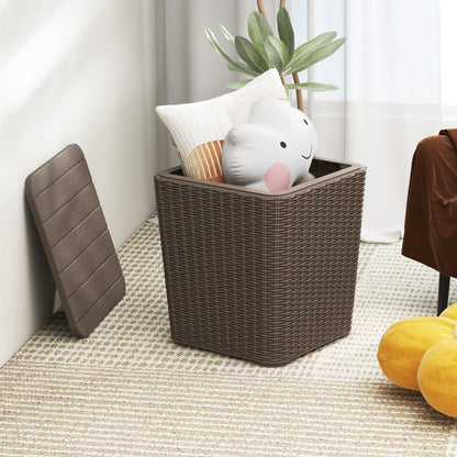 Outdoor Resin Storage Side Table, Removable Lid, Wicker Accent, Coffee Coffee Tables at Gallery Canada
