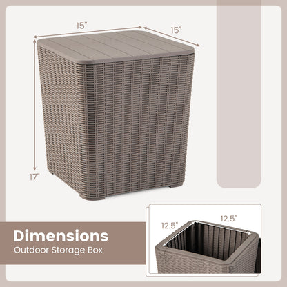 Outdoor Resin Storage Side Table, Removable Lid, Wicker Accent, Coffee Coffee Tables at Gallery Canada