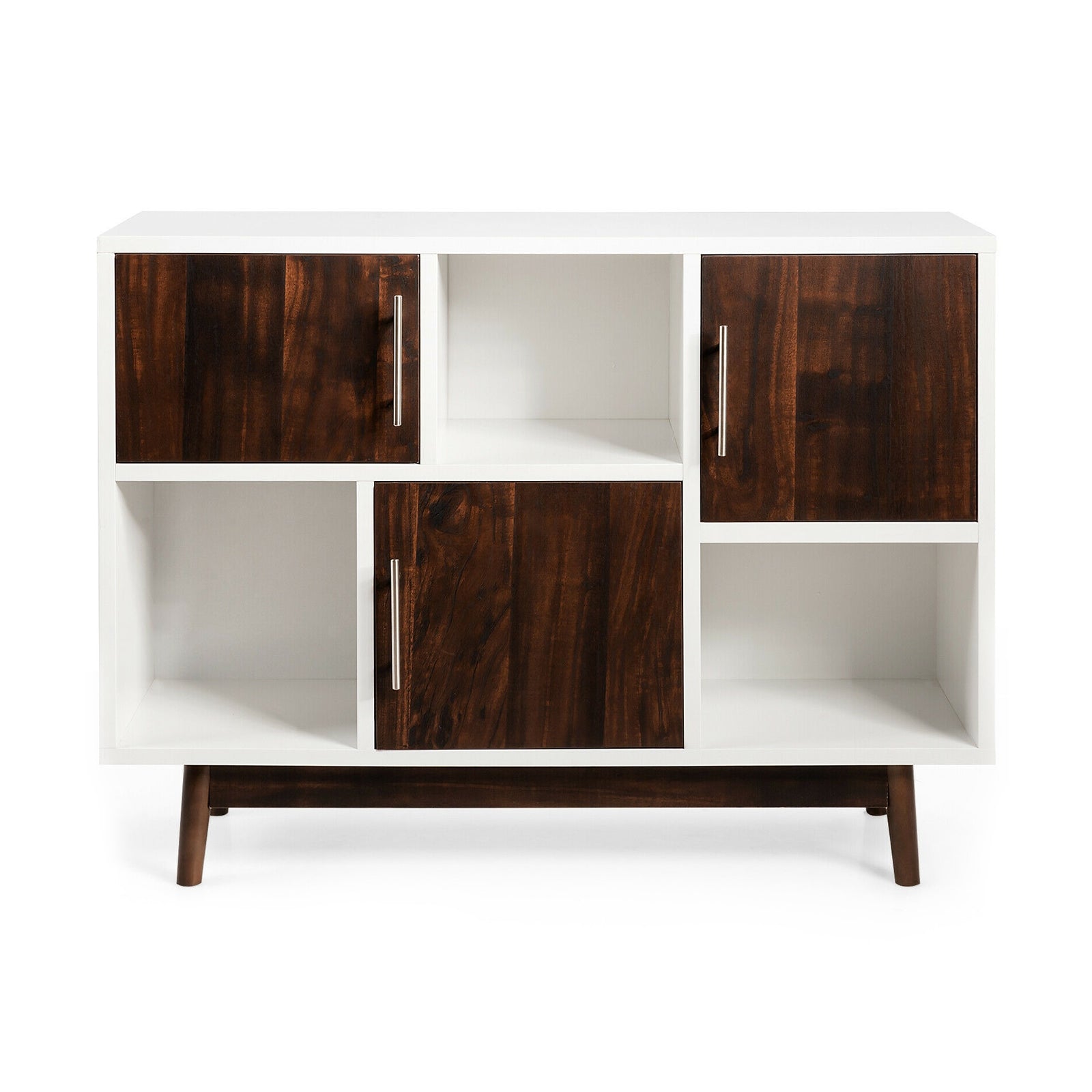 Wood Display Sideboard Storage Cabinet with Storage Compartments Entertainment Centers & TV Stands White, Brown at Gallery Canada