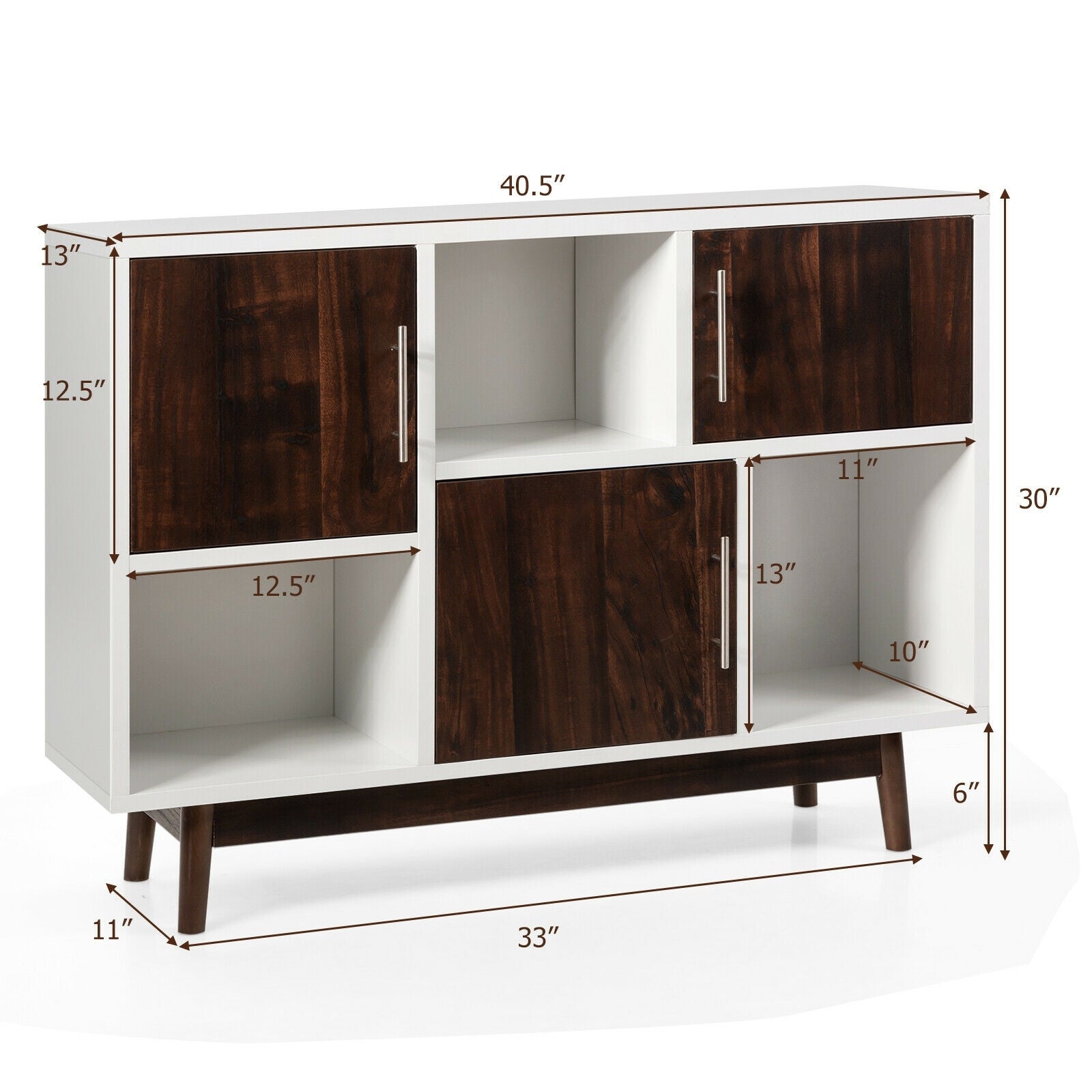 Wood Display Sideboard Storage Cabinet with Storage Compartments Entertainment Centers & TV Stands at Gallery Canada