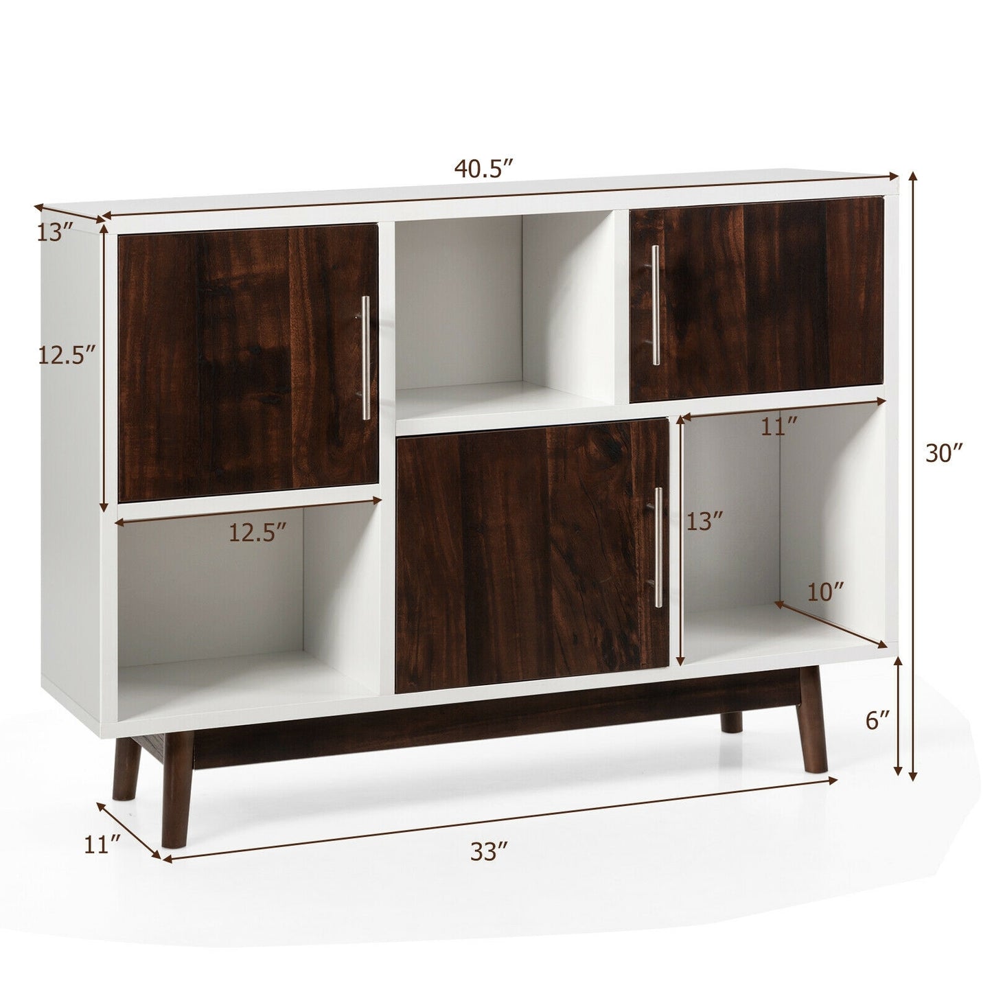 Wood Display Sideboard Storage Cabinet with Storage Compartments Entertainment Centers & TV Stands at Gallery Canada