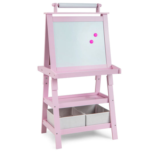 3-in-1 Double-Sided Storage Art Easel, Pink - Gallery Canada