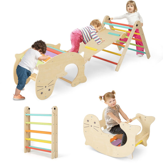 7-in-1 Indoor Climbing Toys for Toddlers with Reversible Ramp, Multicolor - Gallery Canada