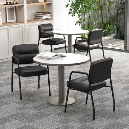 Upholstered Guest Chair Set, 2 Chairs, Mixed PU Leather, Black Conference Chairs at Gallery Canada