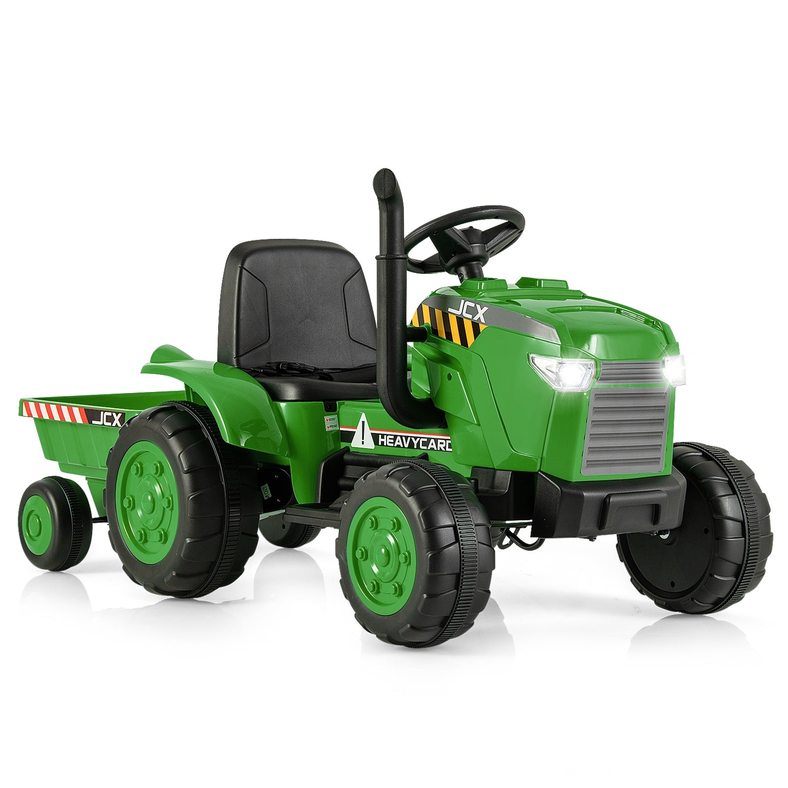 12V Kids Ride On Tractor with Trailer and Remote Control, Green Powered Ride On Toys at Gallery Canada
