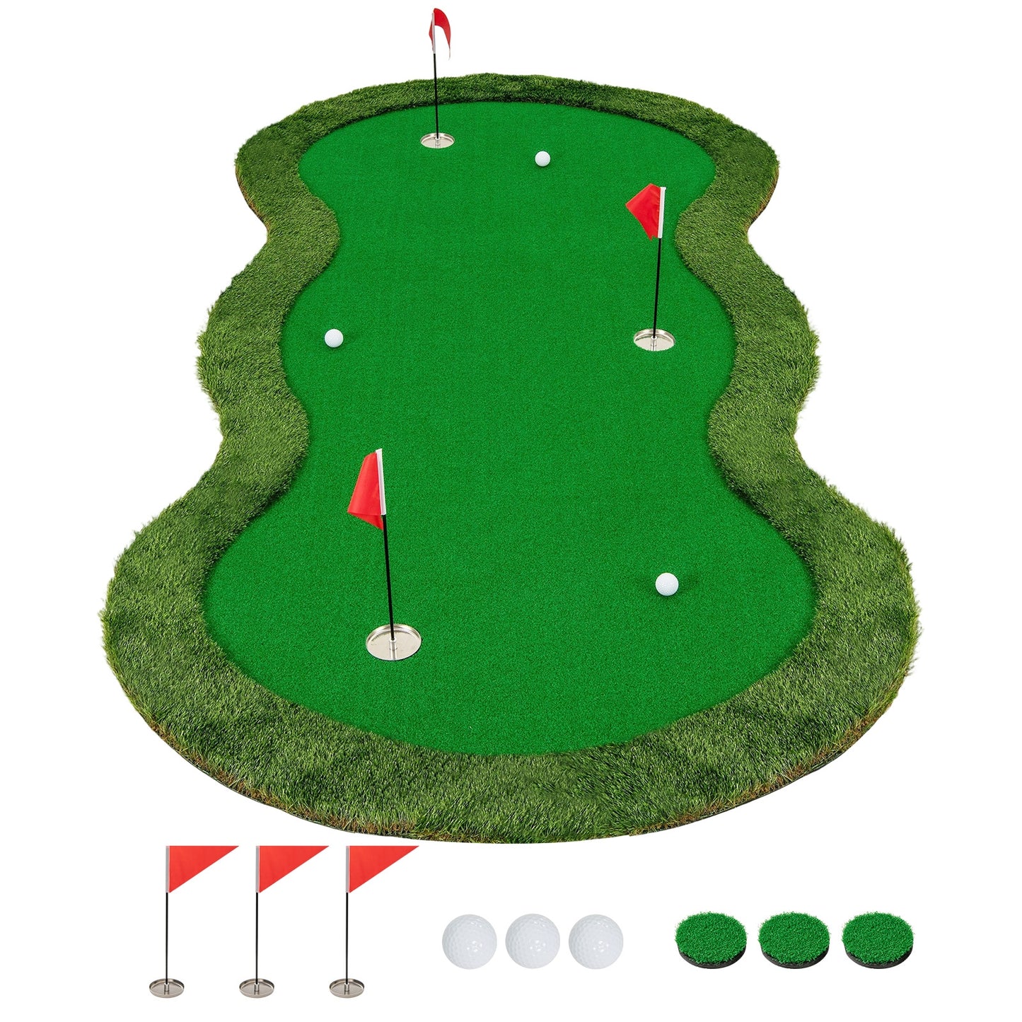 5 x 10 Feet Golf Practice Mat, 3 Holes, Green Golf at Gallery Canada