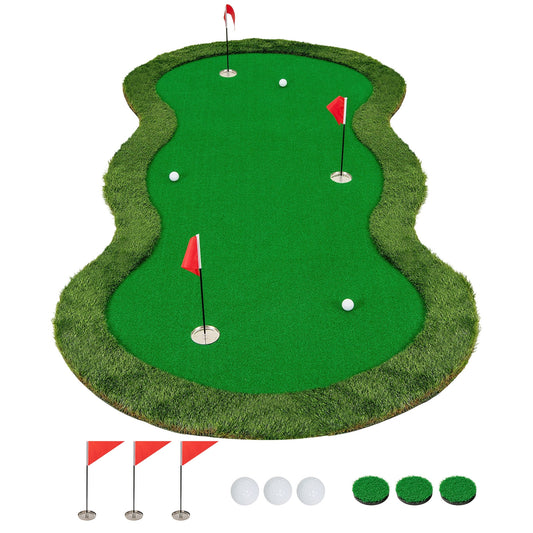 5 x 10 Feet Golf Practice Mat, 3 Holes, Green Golf Green at Gallery Canada