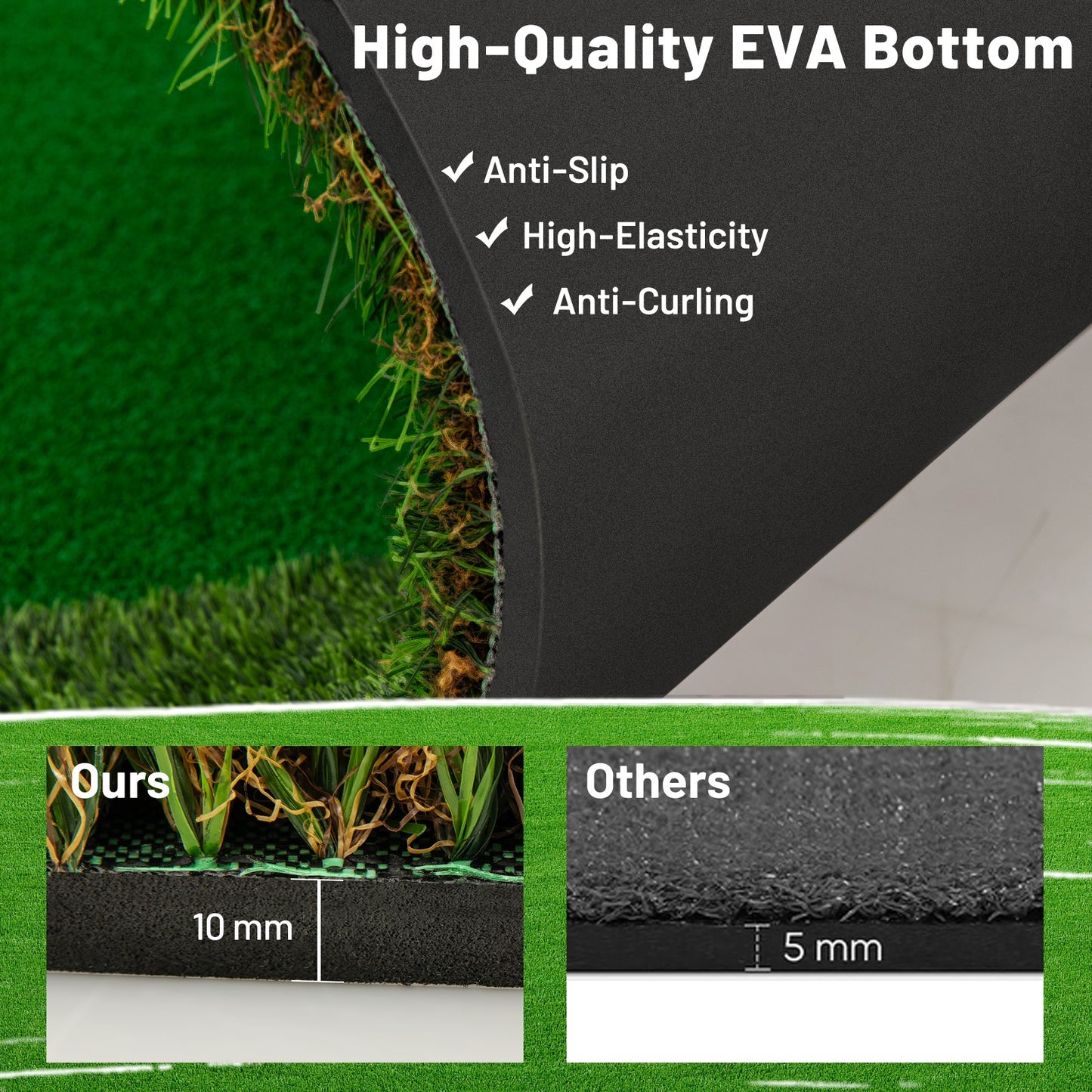 5 x 10 Feet Golf Practice Mat, 3 Holes, Green Golf at Gallery Canada