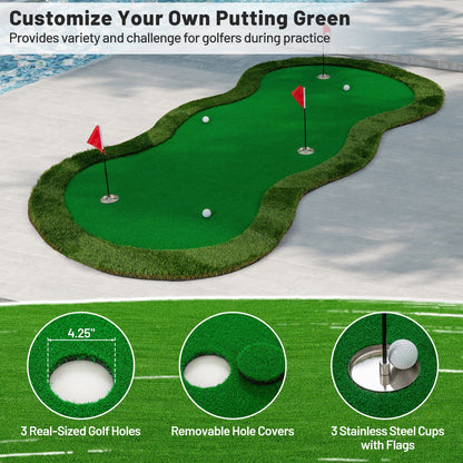 5 x 10 Feet Golf Practice Mat, 3 Holes, Green Golf at Gallery Canada