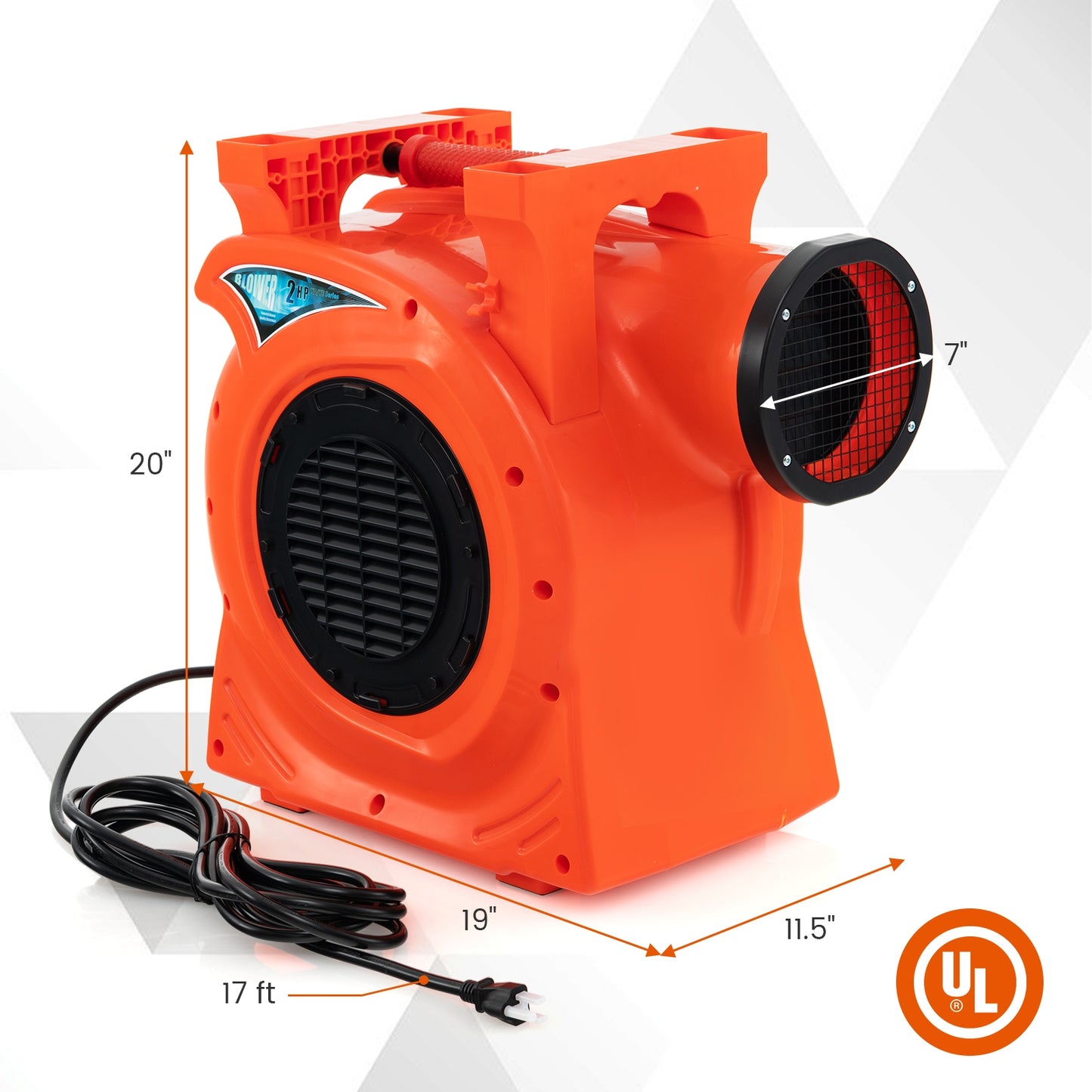 1500W 2 HP Commercial Air Blower for Giant Outdoor Inflatable Bounce House, Orange Air Blowers at Gallery Canada