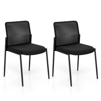 Waiting Room Chair Set, 2 Chairs, Ergonomic Mesh Backrest, Padded Seat, Black Conference Chairs at Gallery Canada