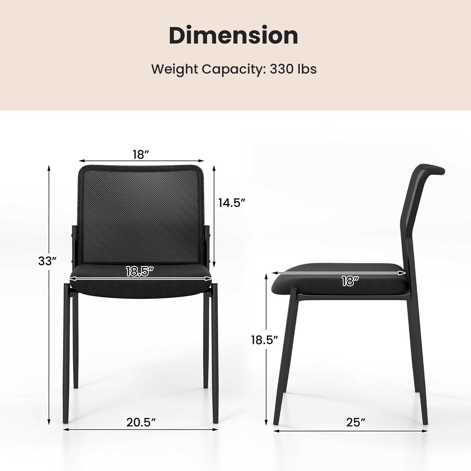 Waiting Room Chair Set, 2 Chairs, Ergonomic Mesh Backrest, Padded Seat, Black Conference Chairs at Gallery Canada