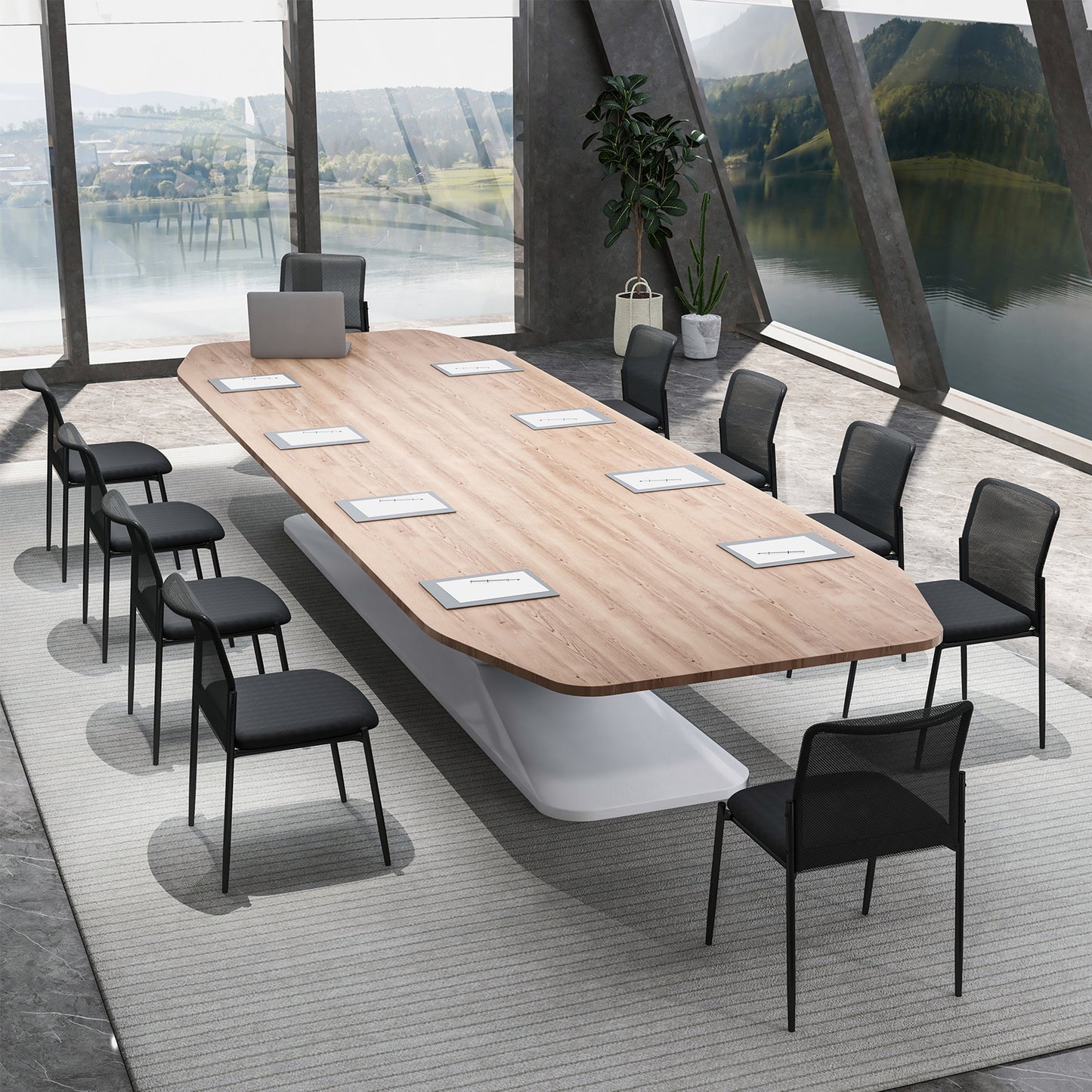 Waiting Room Chair Set, 2 Chairs, Ergonomic Mesh Backrest, Padded Seat, Black Conference Chairs at Gallery Canada