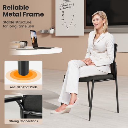Waiting Room Chair Set, 2 Chairs, Ergonomic Mesh Backrest, Padded Seat, Black Conference Chairs at Gallery Canada