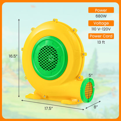 680W Air Blower Air Pump Fan with Convenient Handle and Ground Stakes-680W, Yellow Air Blowers at Gallery Canada