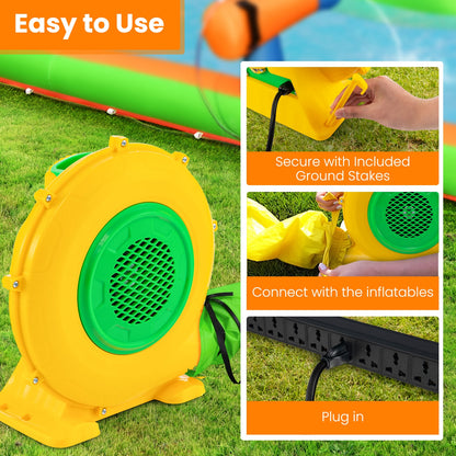 680W Air Blower Air Pump Fan with Convenient Handle and Ground Stakes-680W, Yellow Air Blowers at Gallery Canada