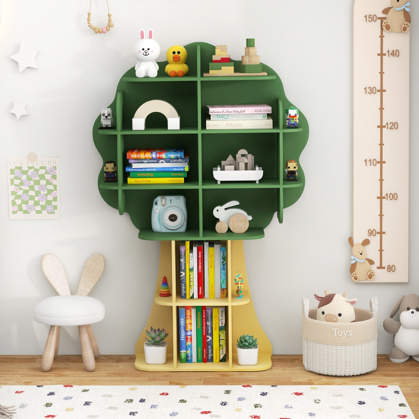 6-Tier Kids Bookcase Shelf Toy Storage Organizer with Open Storage Shelves, Green Kids Storage at Gallery Canada