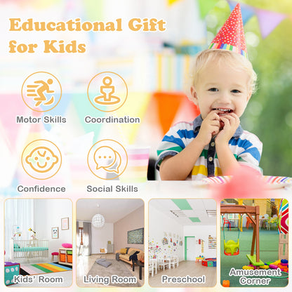 5-in-1 Jungle Gym Wooden Indoor Playground with Slide Rock Climbing Wall Rope Wall Climber, Natural Climbers & Slides at Gallery Canada