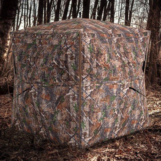 Hunting Blind 360 Degree One-Way See-Through Ground Blind for 2-3 Person, Camouflage - Gallery Canada