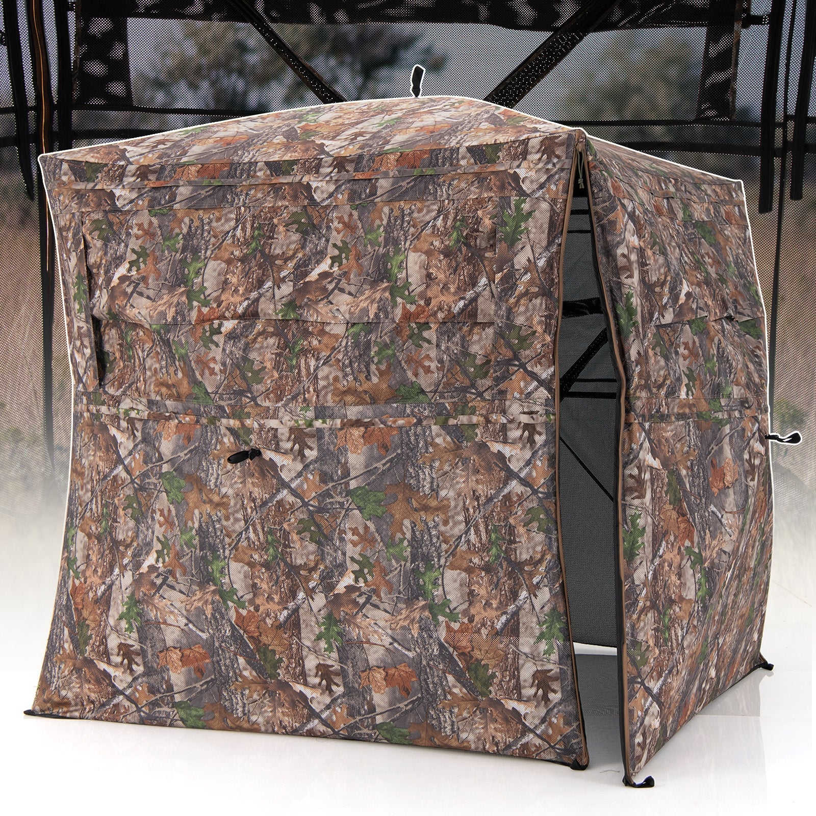 Hunting Blind 360 Degree One-Way See-Through Ground Blind for 2-3 Person, Camouflage Tents at Gallery Canada