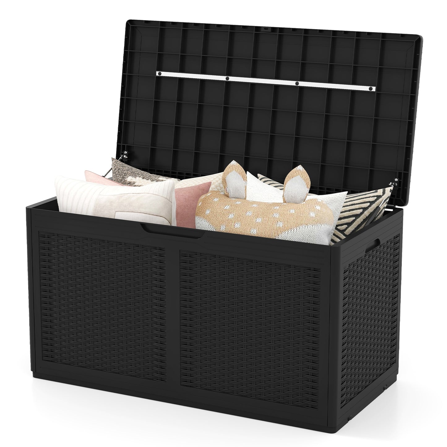 100 Gallon Resin Deck Box Outdoor Waterproof Storage Bench, Black Sheds & Outdoor Storage at Gallery Canada