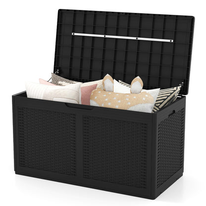 100 Gallon Resin Deck Box Outdoor Waterproof Storage Bench, Black Sheds & Outdoor Storage at Gallery Canada