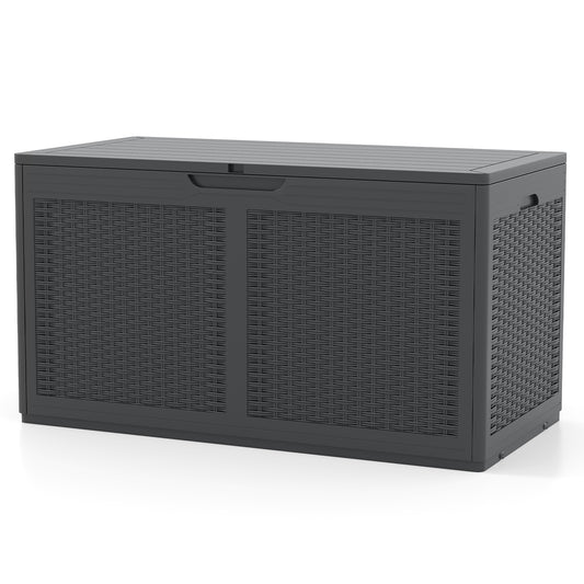 100 Gallon Resin Deck Box, Waterproof Outdoor Storage Bench, Gray Sheds & Outdoor Storage Gray at Gallery Canada