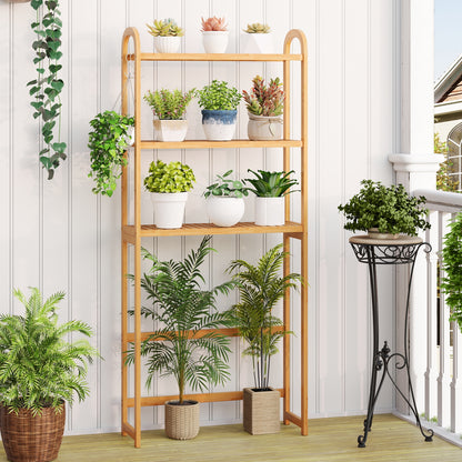 3-Tier Bamboo Bathroom Floor Organizer with 5-Position Shelves and 3 Hooks, Natural Bathroom Etagere at Gallery Canada