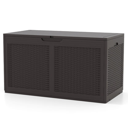 100 Gallon Resin Deck Box, Waterproof Outdoor Storage Bench, Brown Sheds & Outdoor Storage at Gallery Canada