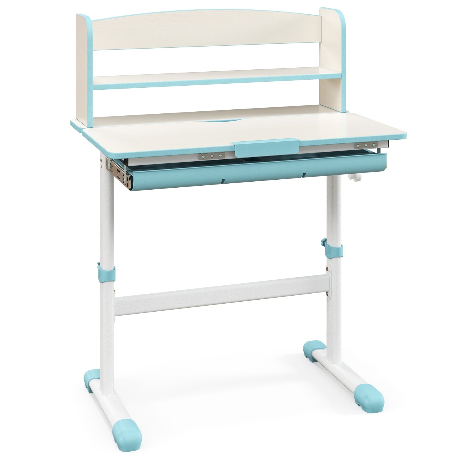 Height Adjustable Kids Study Desk, Tilt Desktop, Blue Kids Table & Chair Sets at Gallery Canada
