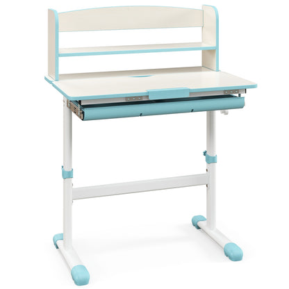 Height Adjustable Kids Study Desk, Tilt Desktop, Blue Kids Table & Chair Sets at Gallery Canada