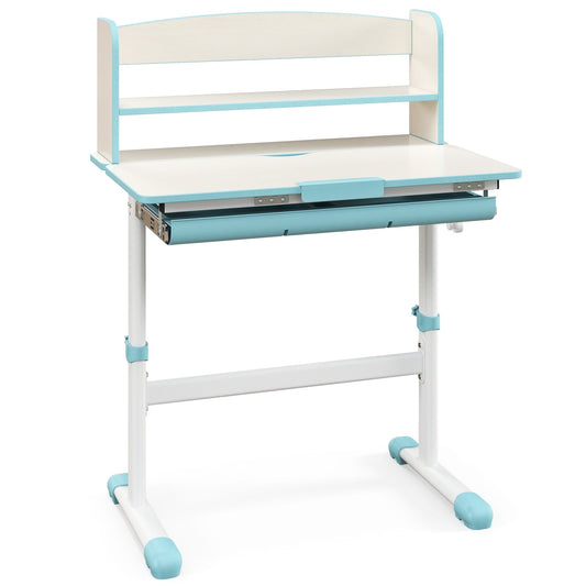 Height Adjustable Kids Study Desk, Tilt Desktop, Blue Kids Table & Chair Sets Blue at Gallery Canada