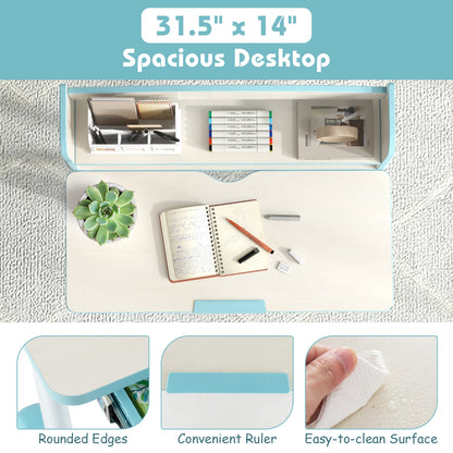 Height Adjustable Kids Study Desk with Tilt Desktop, Blue Kids Table & Chair Sets at Gallery Canada