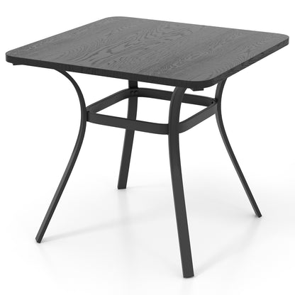 32 Inch Patio Dining Table Metal Square Table for Dining with 4 Curved Legs, Gray Patio Dining Tables at Gallery Canada