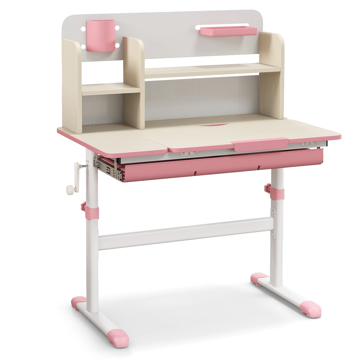 Kids Study Desk, Height Adjustable With Tilt Desktop, Pink Kids Table & Chair Sets Pink at Gallery Canada