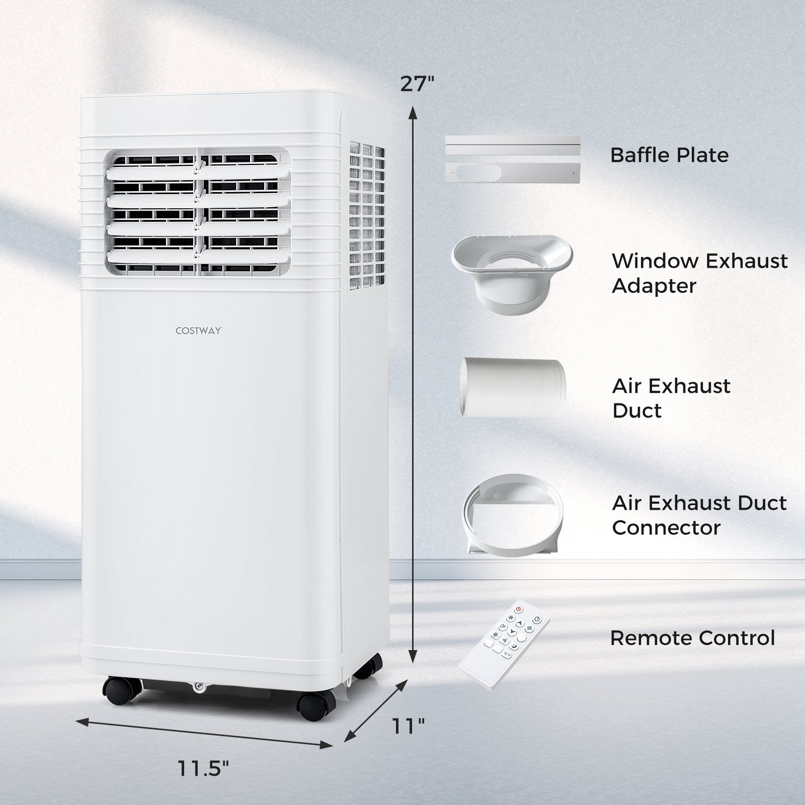 8000 BTU Portable Air Conditioner 3 in 1 AC Unit with Fan and Dehumidifier, White Portable Air Conditioners at Gallery Canada