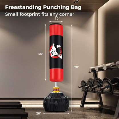 70 Inch Freestanding Punching Bag with Fillable Base 12 Suction Cups and Shock Absorbers Boxing & Martial Arts at Gallery Canada