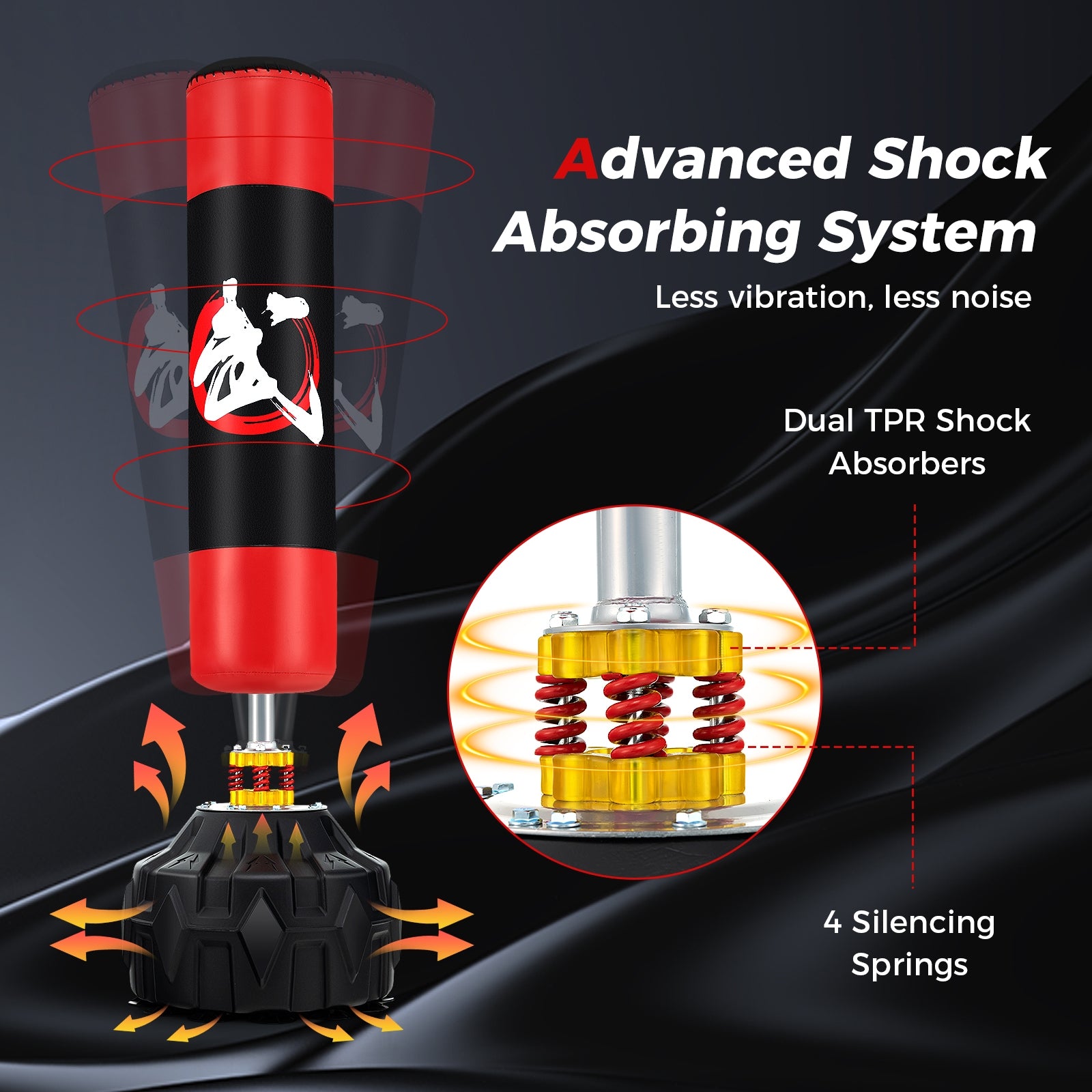 70 Inch Freestanding Punching Bag with Fillable Base 12 Suction Cups and Shock Absorbers Boxing & Martial Arts at Gallery Canada