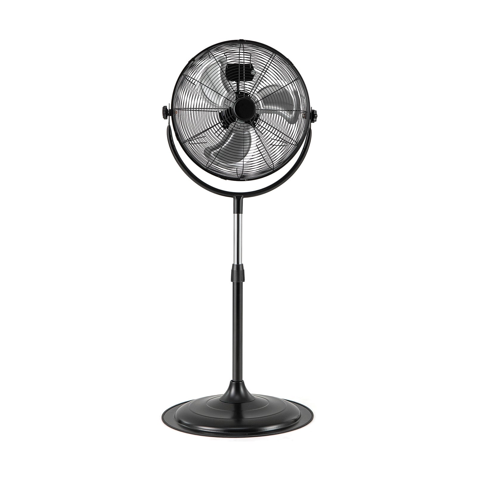18 Inches High Velocity Pedestal Fan with 3 Speeds and Adjustable Height, Black Fans at Gallery Canada