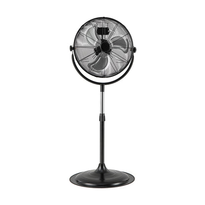 18 Inches High Velocity Pedestal Fan with 3 Speeds and Adjustable Height, Black Fans at Gallery Canada