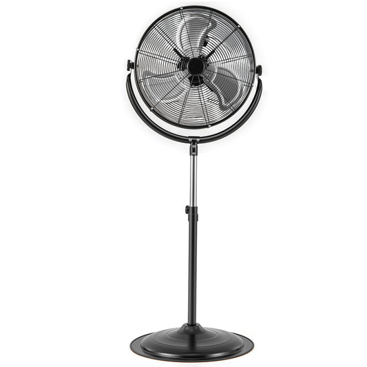 20 Inches High Velocity Pedestal Fan, 3 Speeds, Adjustable Height, Black Fans Black at Gallery Canada