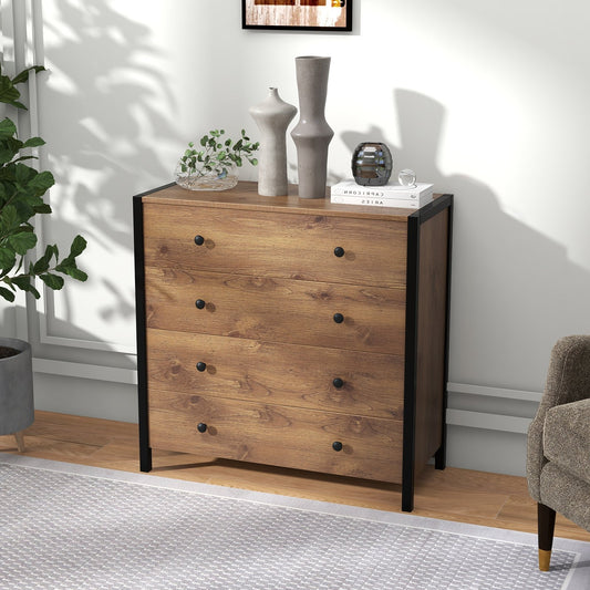 4-Drawer Dresser Modern Wooden Chest of Drawers for Bedroom Living Room, Oak - Gallery Canada