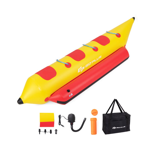 3-Person Inflatable Banana Boat, Electric Air Pump, Carrying Bag, Repair Kit, Yellow Water Sports Yellow at Gallery Canada