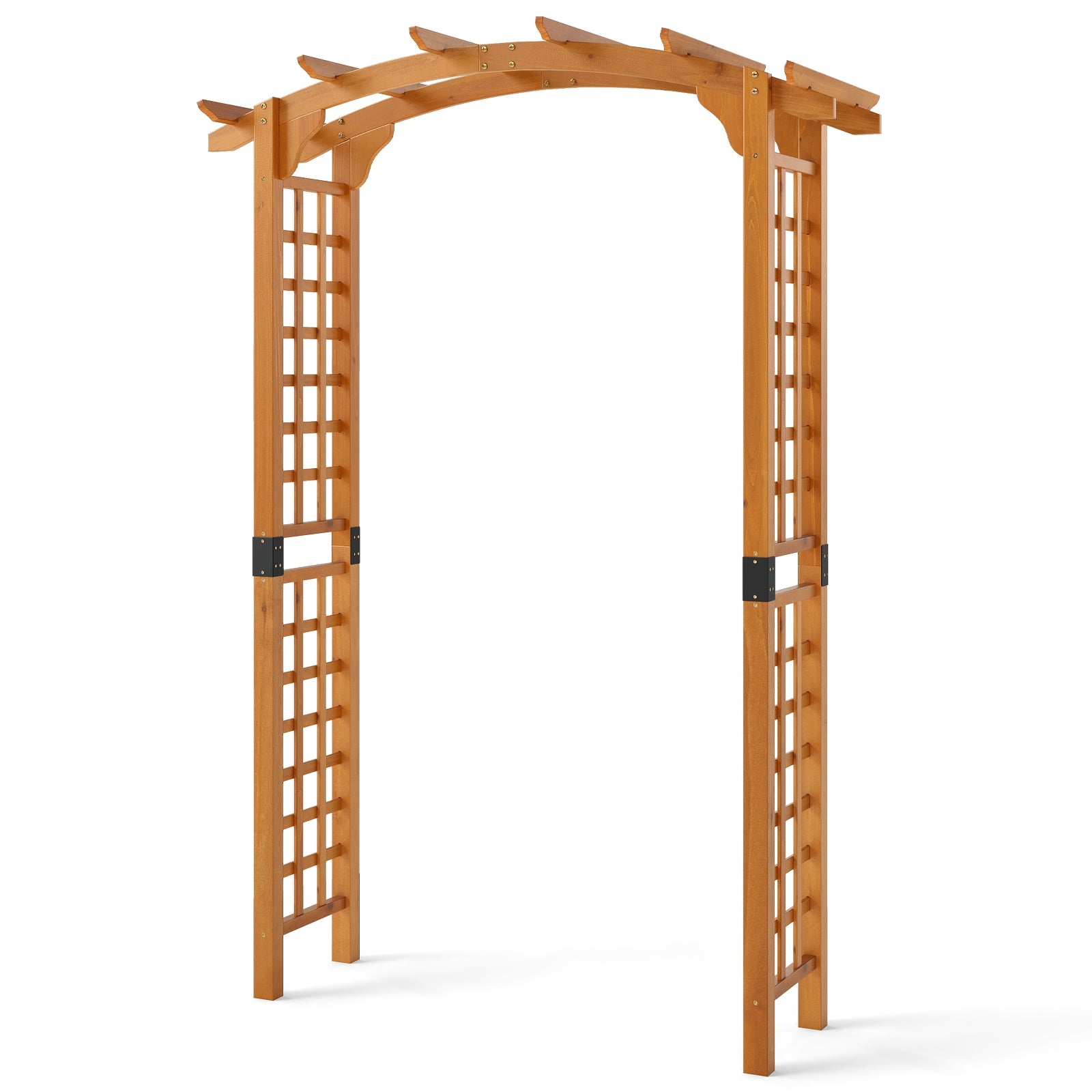 7.5 FT Wooden Garden Arch Trellis For Climbing Plants, Orange Outdoor Decor at Gallery Canada