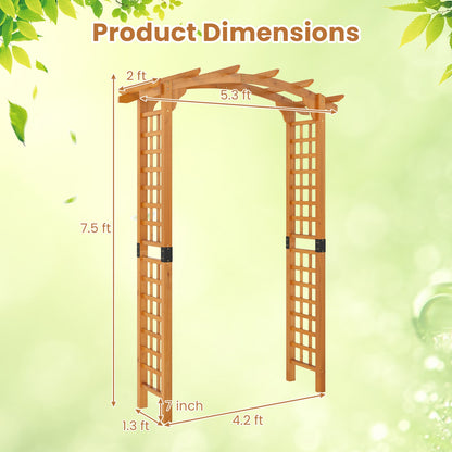 7.5 FT Wooden Garden Arch Trellis For Climbing Plants, Orange Outdoor Decor at Gallery Canada