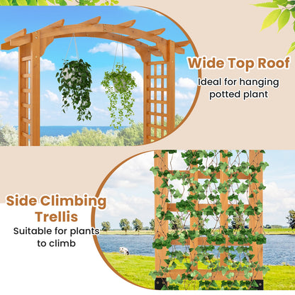 7.5 FT Wooden Garden Arch Trellis For Climbing Plants, Orange Outdoor Decor at Gallery Canada