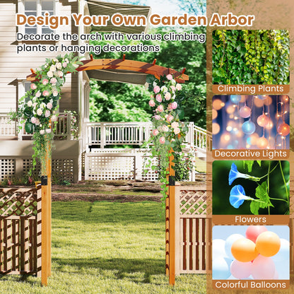 7.5 FT Wooden Garden Arch Trellis For Climbing Plants, Orange Outdoor Decor at Gallery Canada