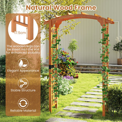 7.5 FT Wooden Garden Arch Trellis For Climbing Plants, Orange Outdoor Decor at Gallery Canada