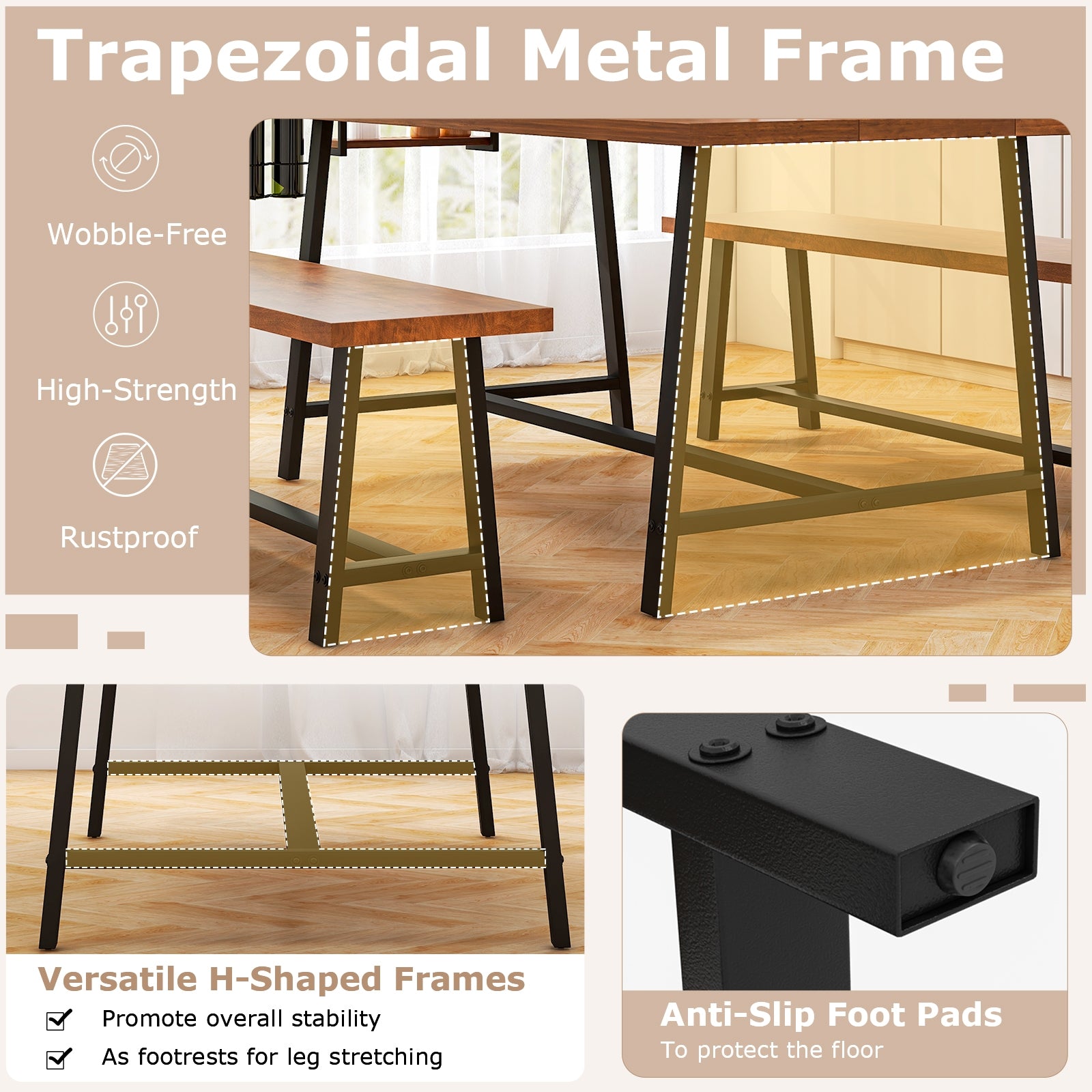 Dining Table Set for 5-7 with 2-Bottle Wine Rack and Condiment Holder Dining Room Sets at Gallery Canada