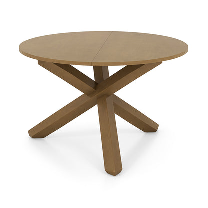 47 Inches Round Dining Table, Solid Acacia Wood Legs, 4-6 Person, Natural Dining Tables at Gallery Canada